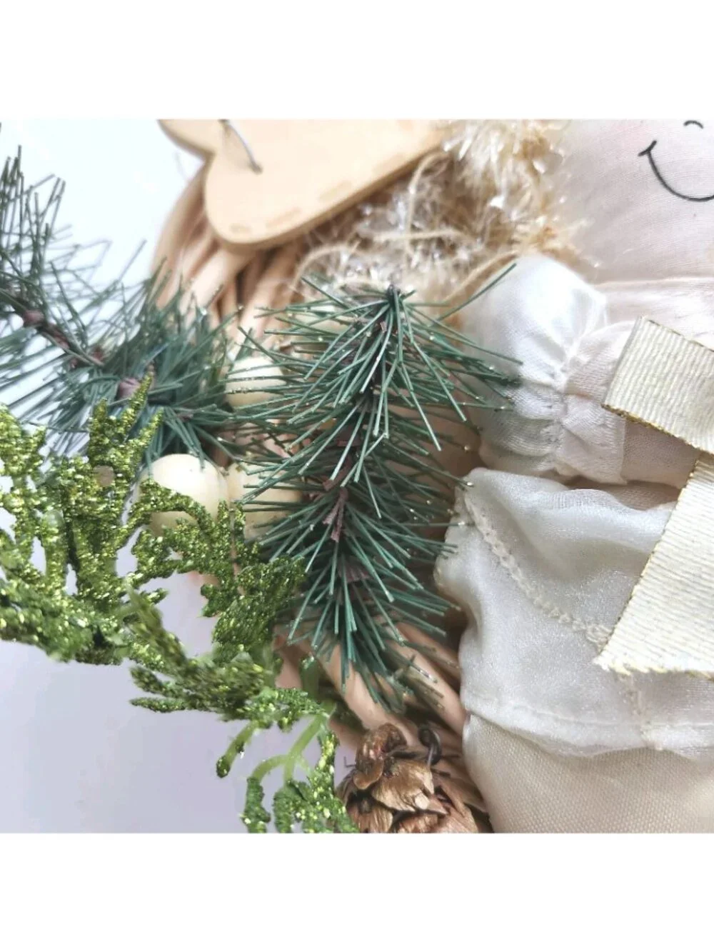 Angel Plush Doll Christmas Noel Wreath Sign Holiday Decor Handmade Decor